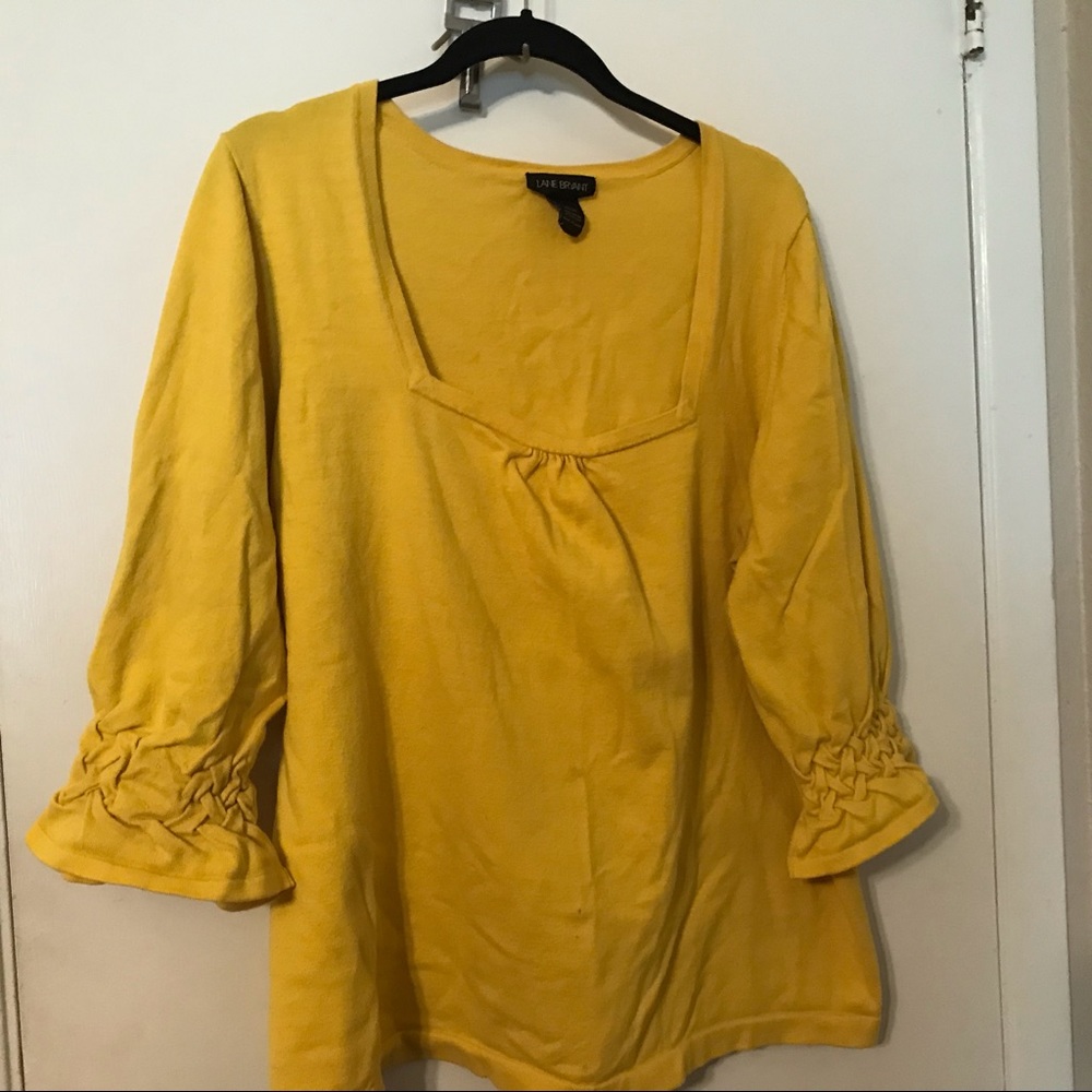 🌼Lane Bryant yellow sweater 3/4 sleeve size 22/24